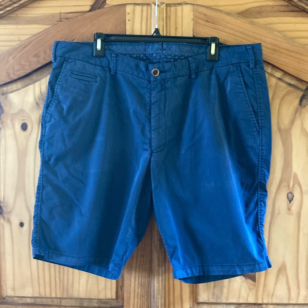 Men Ballin navy blue flat front chino shorts size 40